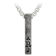 Custom Engraved Silver Bar Necklace for Men - Personalized Elegance