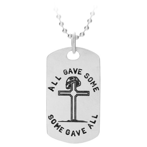 Picture of Military Veteran Silver Cross Dog Tag
