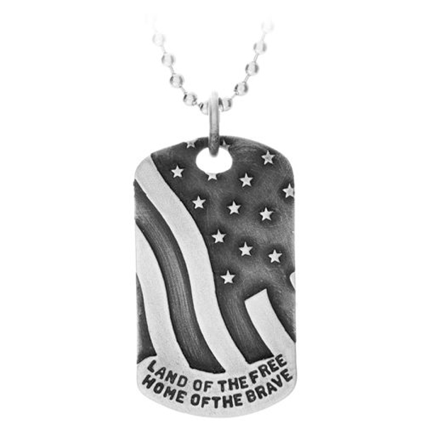 Picture of Memorial Day Silver Dog Tag Necklace