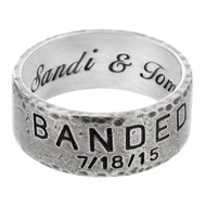 Personalized duck band wedding ring with hidden message engraved inside