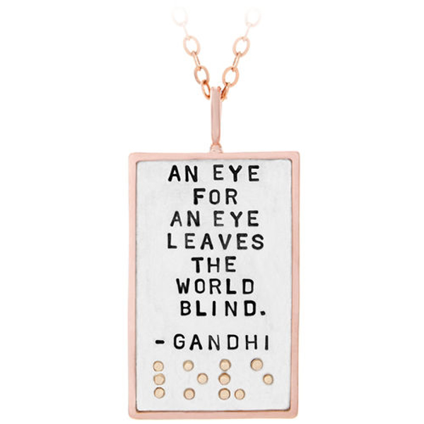 Picture of Silver with 14k Gold Rim Gandhi Eye for an Eye Charm