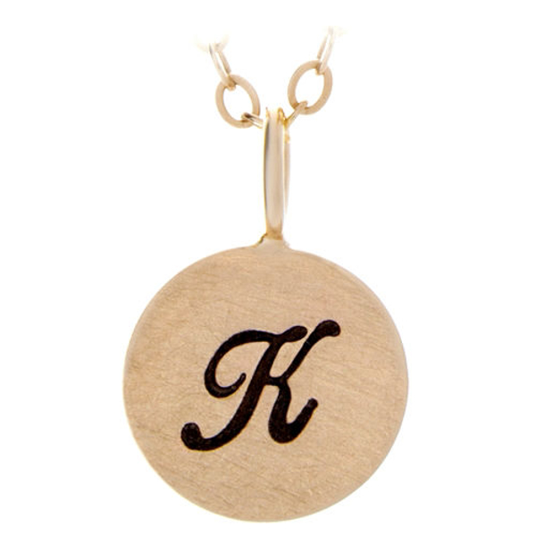 Picture of 14K Gold 1/2" Initial Charm Necklace