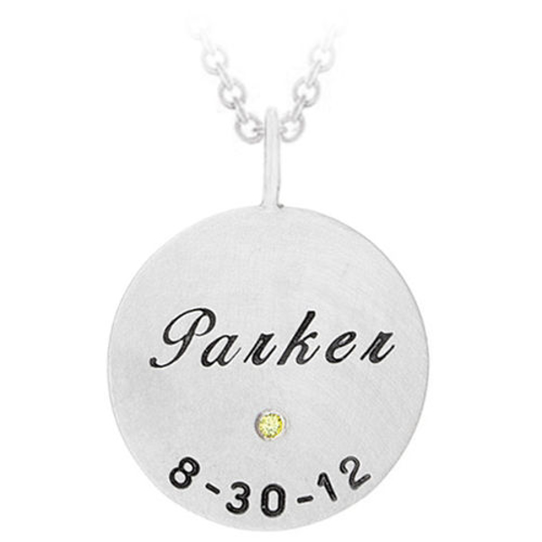 Picture of Silver Parker Birthstone Name Charm