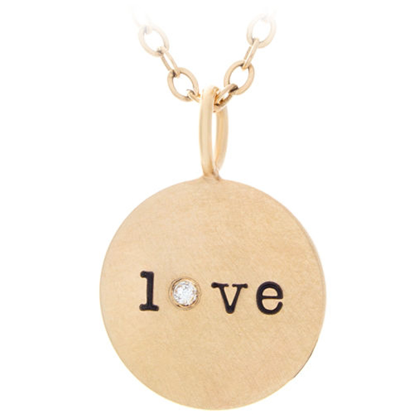 Picture of Gold and Diamond Love Charm - Solid 14K