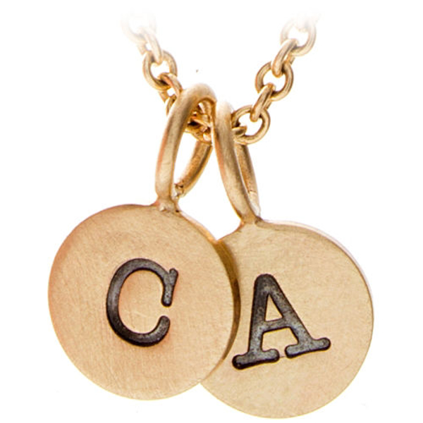 Picture of 14K Gold 3/8" Initial Charm Necklace