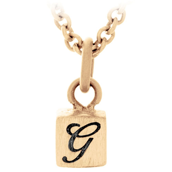 Picture of 14K Gold Cube Charm Necklace