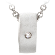 Picture of Sterling Silver Birthstone Loop Charm Necklace - Mini Ring Necklace