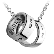 Picture of Sterling Silver Birthstone Loop Charm Necklace - Mini Ring Necklace