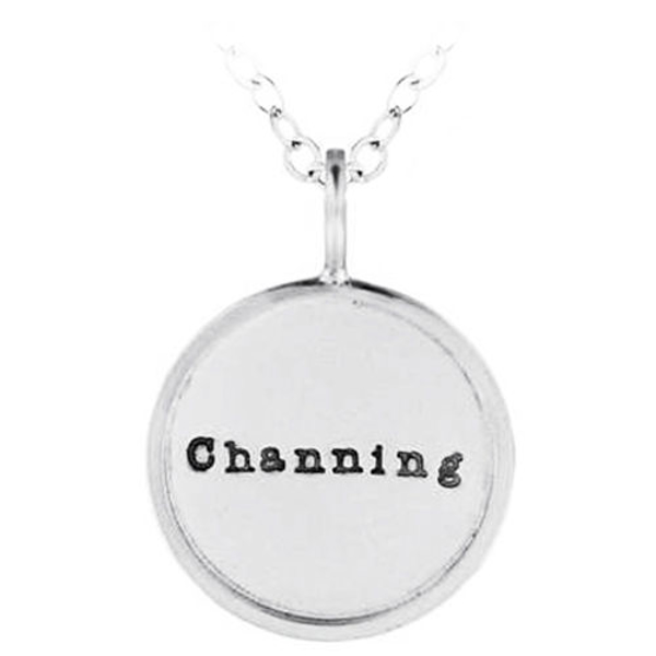 Picture of Sterling Silver 3/4" Round Charm with Silver Rim