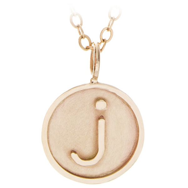 Picture of Lowercase 14k Gold Initial Charm with 14k gold Rim Charm