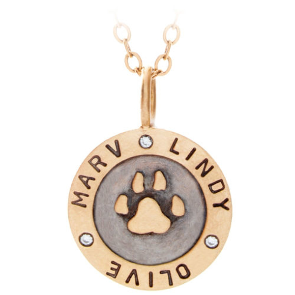 Sterling Silver Paw Print Necklace | Tiny Tags | Tiny Tags
