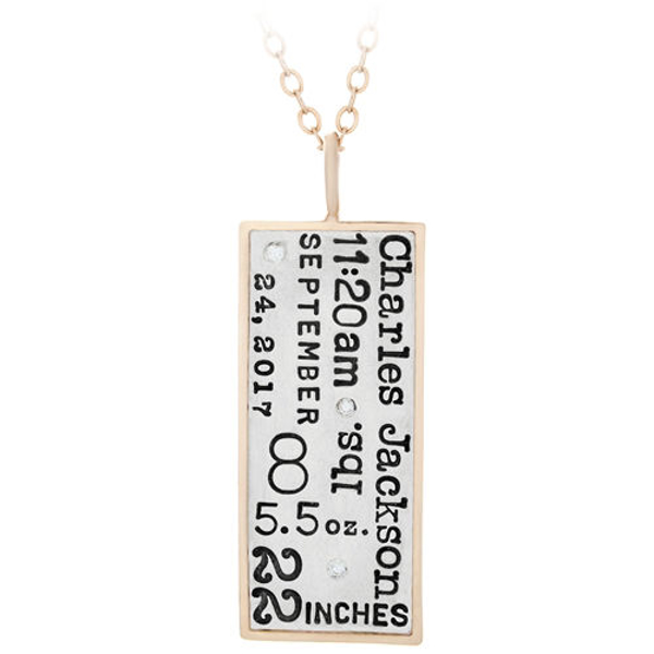 Picture of Rectangle Birth Stat Necklace