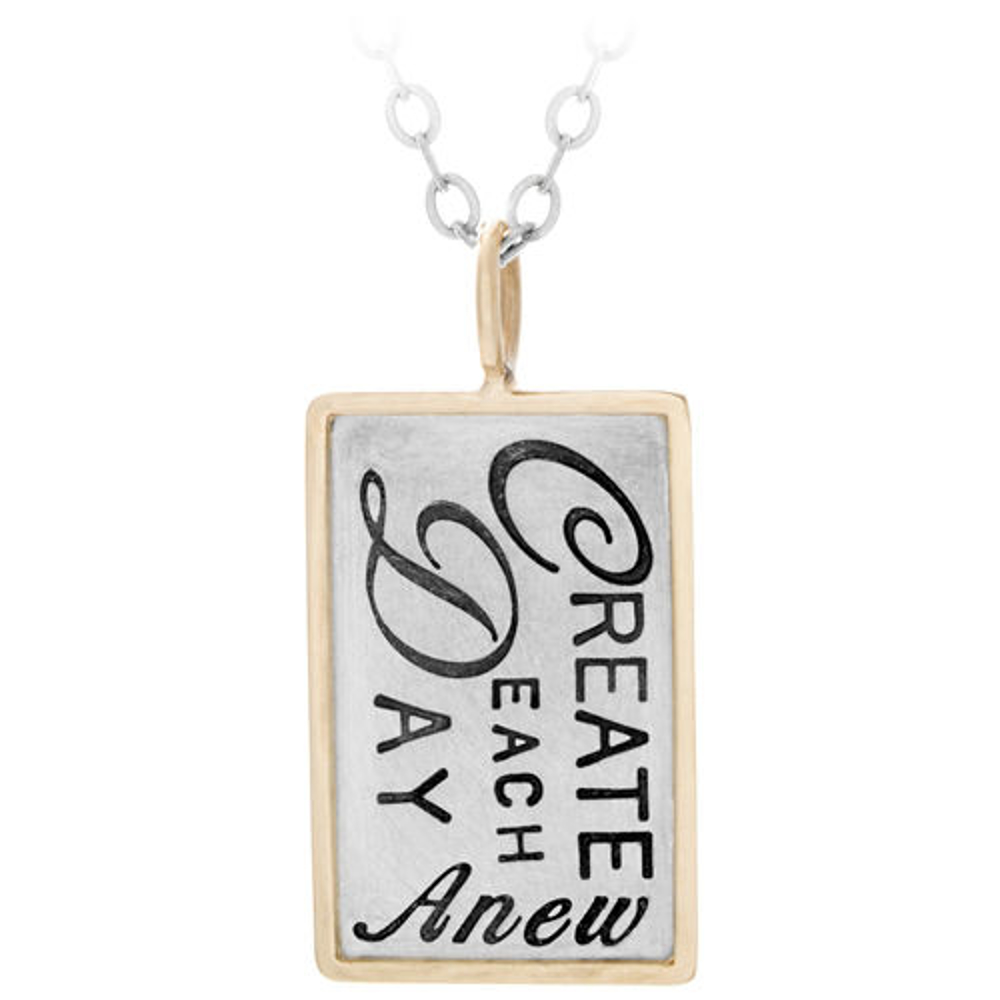 Picture of Silver Rectangle with 14K Gold Rim