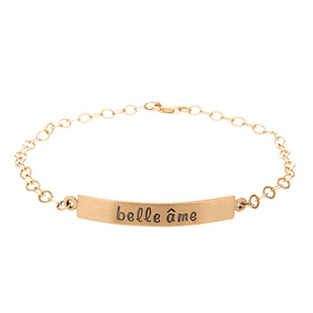 Picture of 14k Gold Belle Ame Nameplate Bracelet