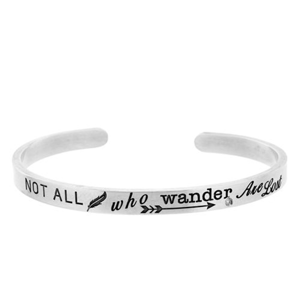 Picture of Not All Who Wander Silver Cuff