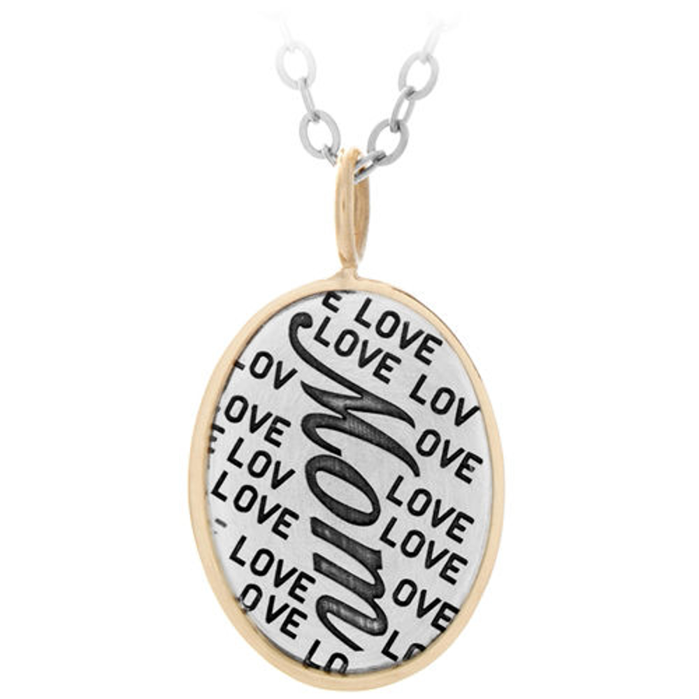 Picture of Silver with 14k Gold Rim Mom Charm