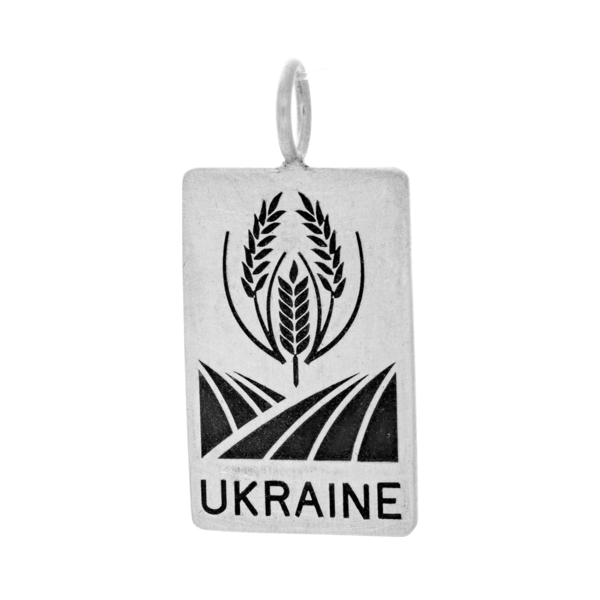 Ukraine Wheat Rectangle Pendant