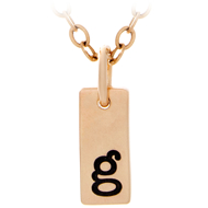 14k gold tag with initial necklace