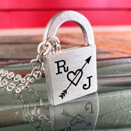 heart and arrow initial locket charm