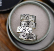 Custom sterling silver duck band wedding ring design examples