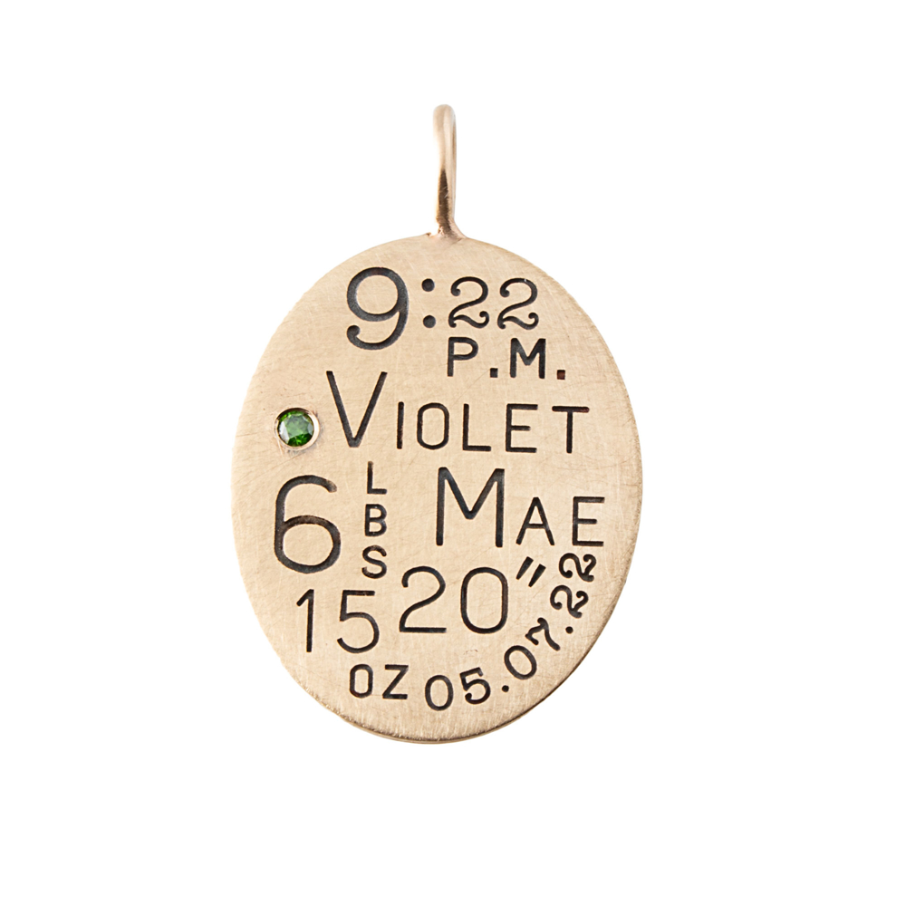 Picture of Gold Birthstat Birthstone Oval Charm