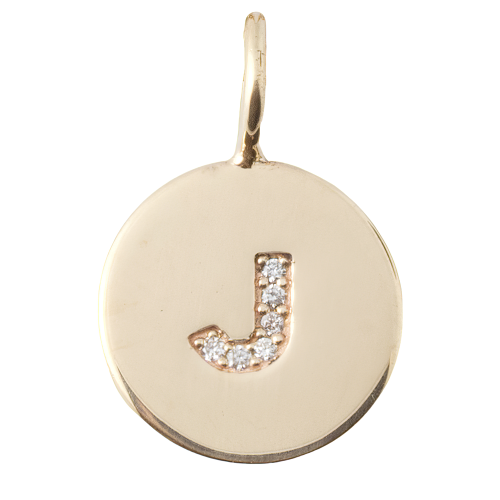 Gold Charm with Diamond Initial