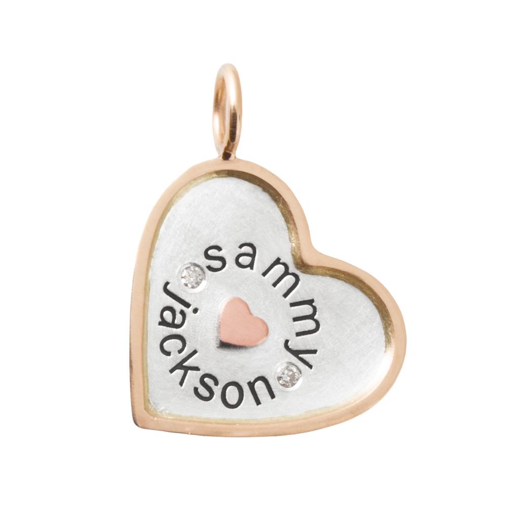Picture of Family Rimmed Heart Charm