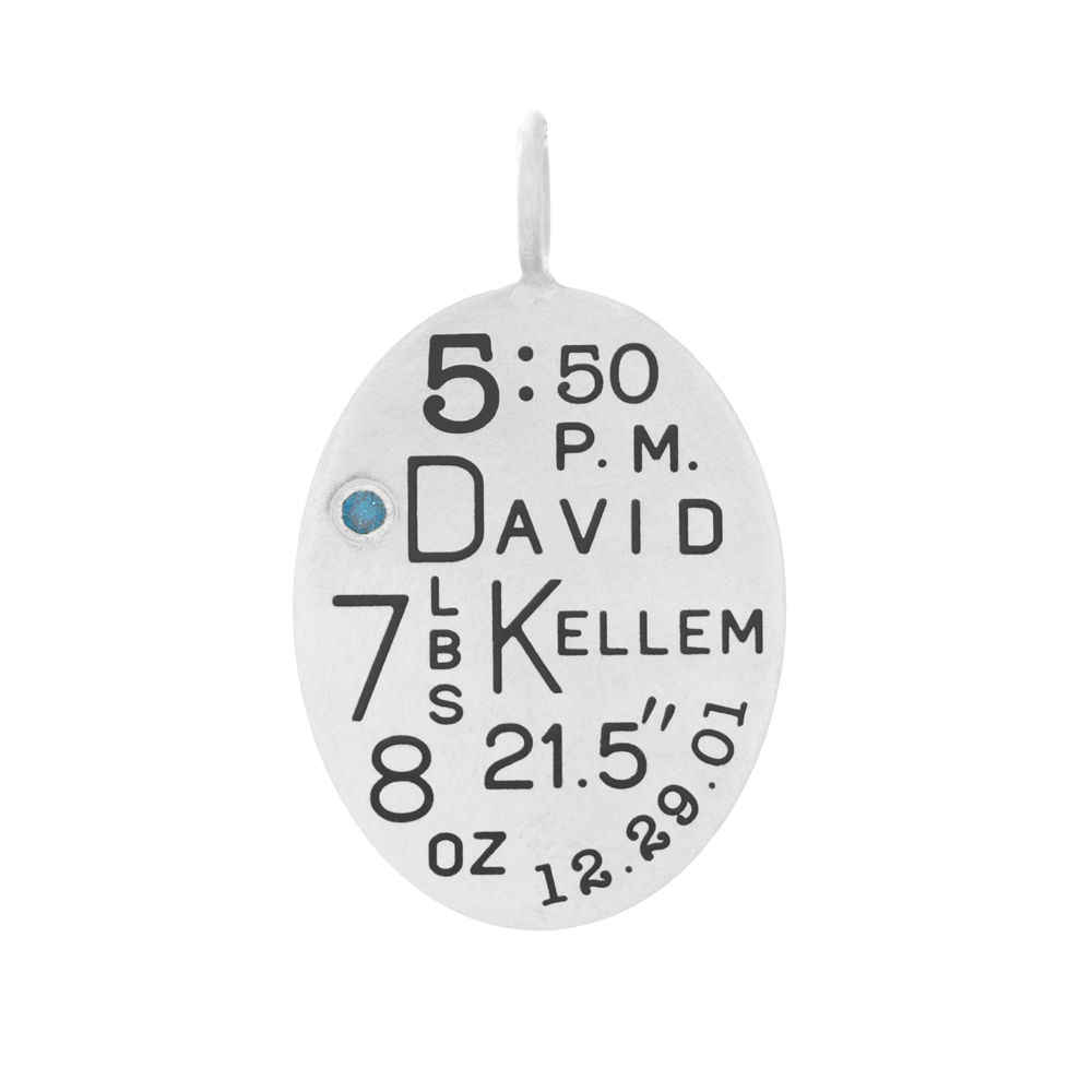 Picture of Silver Birthstat Birthstone Oval Charm